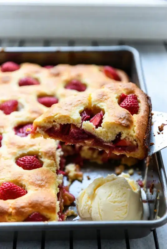 strawberry rhubarb dump cake recipe